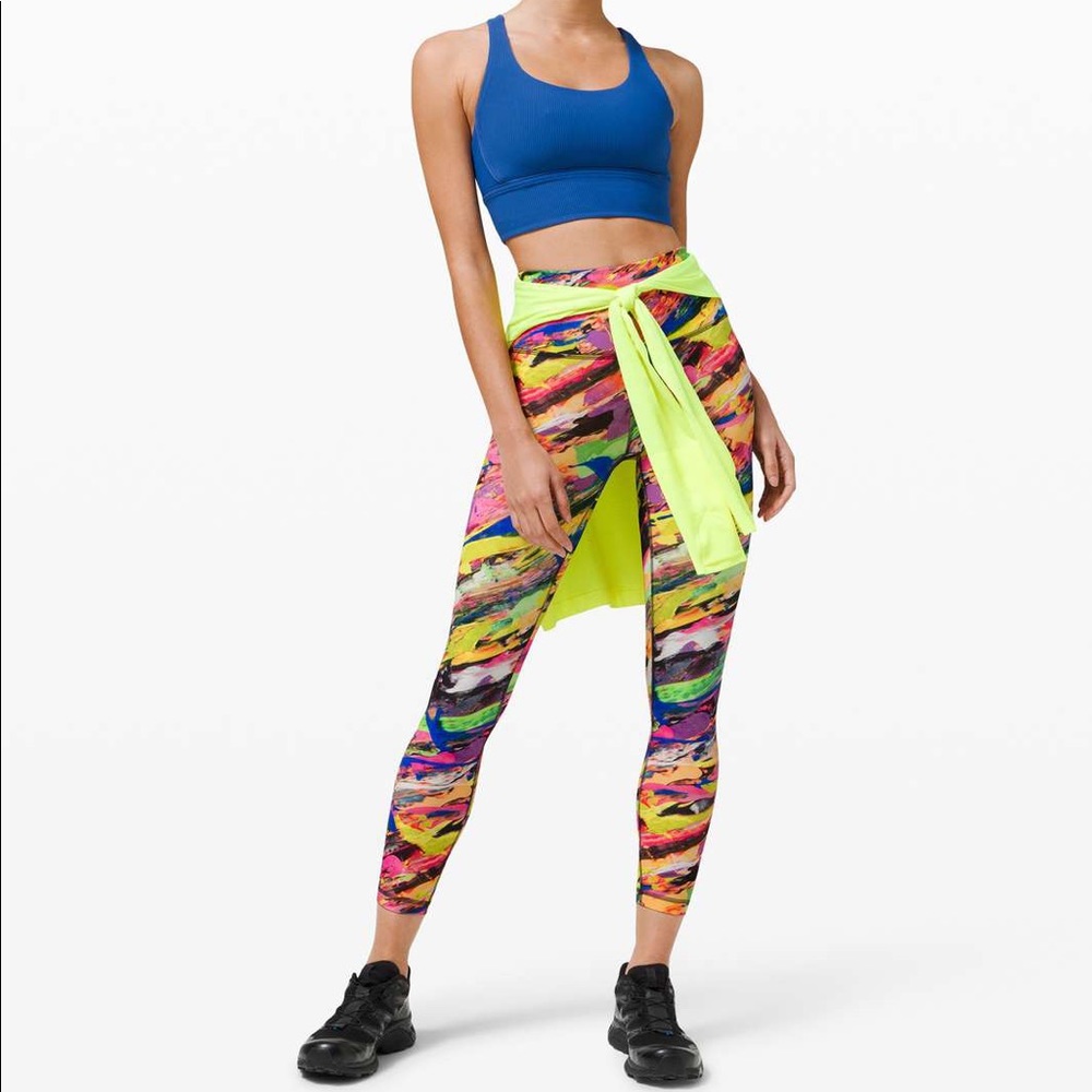 Neon legging Lululemon wunder train HR tight 25” NEW size 2 catalyst mul…